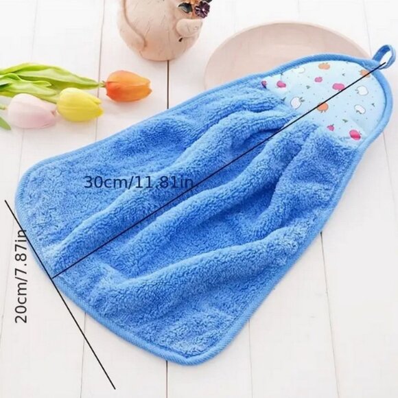 Sally Ann Apple Topper Sky Blue Hanging Loop Fingertip Towel Gift Packaged - Picture 4 of 9